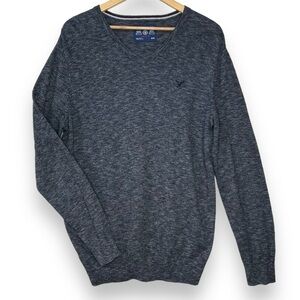American Eagle Sweater Pullover V Neck Athletic‎ Fit Dark Heather Gray Men's M